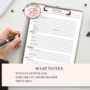Med Spa SOAP Notes Form, Cosmetic Nurse Injector Form, Soap Notes Template, MedSpa, Wellness Clinic, Esthetician, Aesthetic Nurse