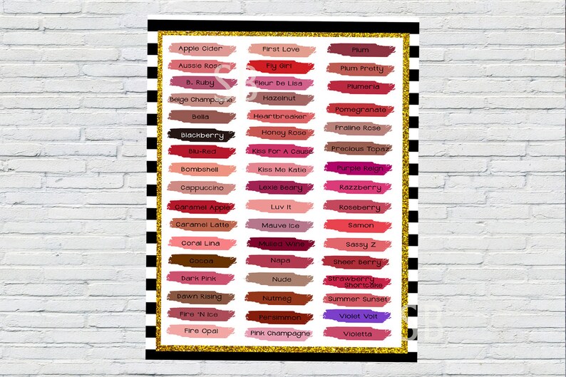 2018 Lipsense Color Chart