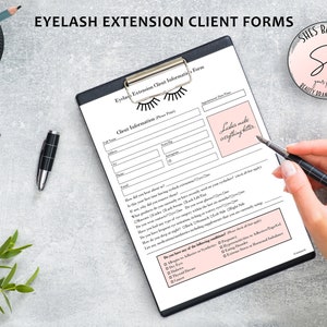 Lash Extension Consent Form, Eyelash Extension Forms, Lash Extension Form, Client Intake, Client Application Form, Lash Extension Business