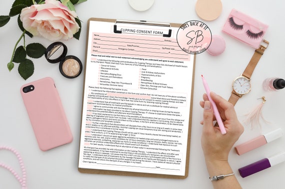 Cupping Consent Form, Cupping Therapy Informed Consent,  Massage Cupping Consent, Cupping Informed Consent, Cupping Therapy Forms, Massage