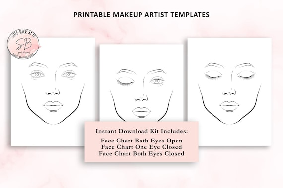 Makeup Artist Templates, Makeup Artist Practice Sheets, Freelance