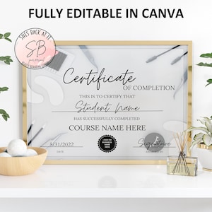 Lash Abschlusszertifikat, DIY-Schulungskurs Auszeichnung, Canva-Vorlage, Wimpernverlängerung Zertifikat, Zertifikatsvorlage, Lash Award