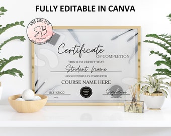 Lash Certificate of Completion, DIY Training Course Award, Canva Template, Eyelash Extension Certificate, Certificate Template, Lash Award