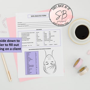Skin Analysis & Treatment Chart Forms, Skin Analysis Form, Skin Treatment Chart Form, Facial Forms, Skin Care Consultation Forms, Skin Care