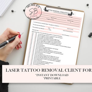 Laser Tattoo Removal Forms, Laser Tattoo Removal Consent Form, Laser Tattoo Consultation Form, Tattoo Removal Forms, Pigment Removal Intake