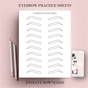 Eyebrow Practice Sheets, Eyebrow Shaping Practice, Microblading Practice, Microshading Practice Sheet, Brow Lamination, Eyebrow Forms, Brow