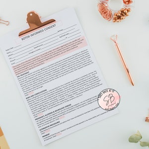 Botox Informed Consent Forms, Botox Einverständniserklärung, Botox Vorbehandlung Form, Botox Nachsorge, Botox, Hautpflege Beratung, Hautpflege