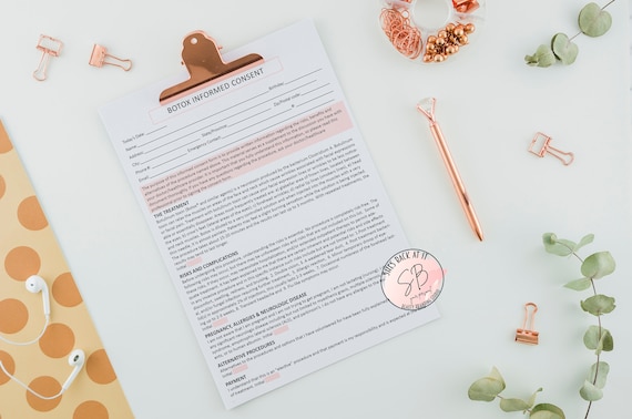 Botox Informed Consent Forms, Botox Consent Form, Botox Pre Treatment Form Botox Aftercare, Botox, Skin Care Consultation Forms, Skin Care
