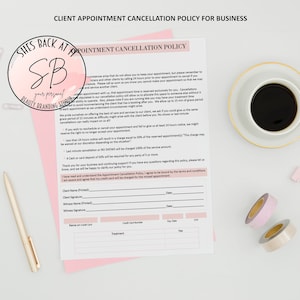 Appointment Cancellation Policy, Client Cancellation Policy, Cancellation Policy Contract, Appointment Policies, Client Appointment Contract
