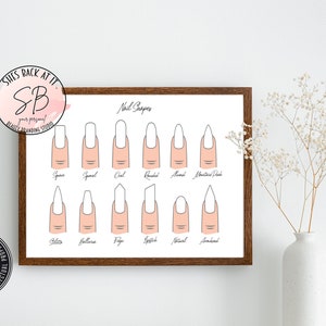 Nail Room Decor, Nail Shape Printable, Beauty Print, Nail Salon Decor ...