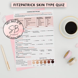 Fitzpatrick Skin Type Quiz Template, Medspa Skin Assessment, Aesthetic Nurse Skin Typing Assessment Form