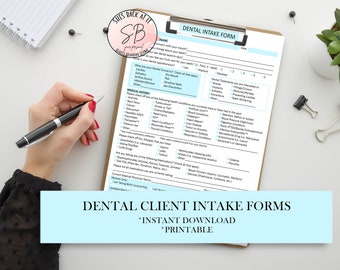Dental Client Forms, Dental Intake Form, Dentist Consent Form, Patient Registration Form, Dentist Download, Dentist Template, Dentist Office