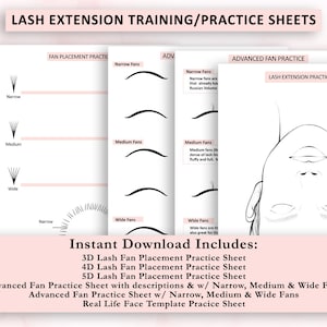 Eyelash Extension Practice Sheets, Eyelash Extension Forms, Lash Training Form, Lash Practice Sheet, Lash Student Training, Lash Extensions