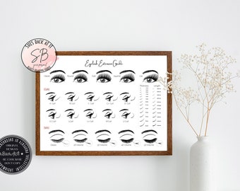 Lash Decor, Eyelash Extension Guide Poster, Lash Extension Poster, Lash Printable, Lash Styles, Lash Curls, Lash Sets Printable, Salon Decor
