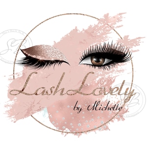 Individuelles Logo, Lashes Logo, Wimpern Logo, Kosmetik Logo, Rosegold Herz Logo, Lashes Augen Logo, Glam Logo, Sparkle Lashes Logo, Bronze, Stirn