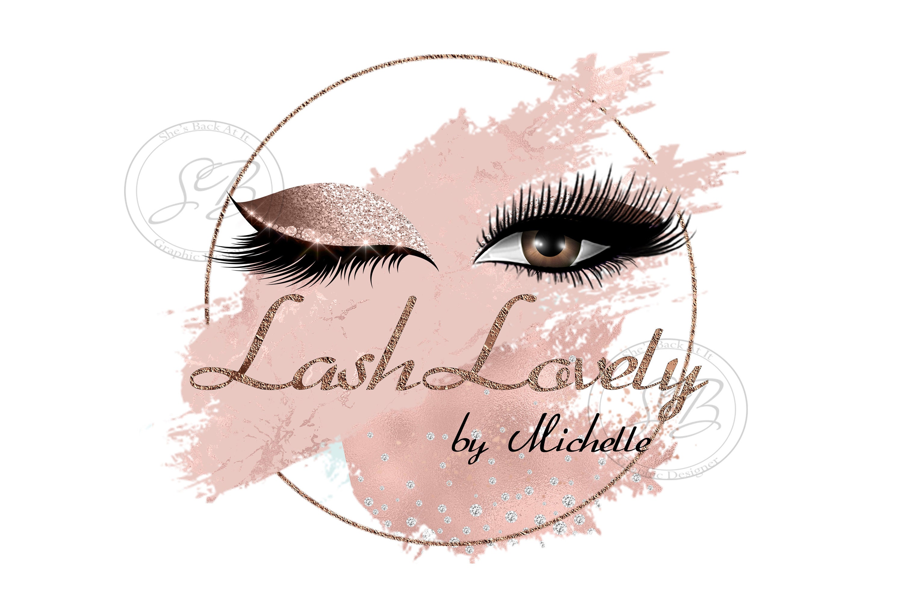 Custom logo Lashes Logo Eyelash Logo Cosmetics Logo Rose | Etsy
