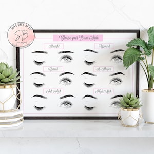 Esthetician Decor, Eyebrow Designs, Beauty Salon décor, Beauty Salon Wall Art, Eyebrow décor, Eyebrow Shape Print, Eyebrow Wall Art