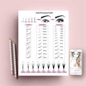 Eyelash Extension Guide, Lash Extension Guide, Printable, Eyelash ...