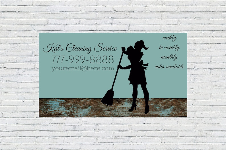 Rustic Housekeeping Business Card Cleaning Business Card Etsy