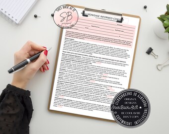 Hyaluronidase Informed Consent, Hyalase Consent Form,  Esthetician Consent Form, Hyaluronidase Injections, Hyaluronidase Informed