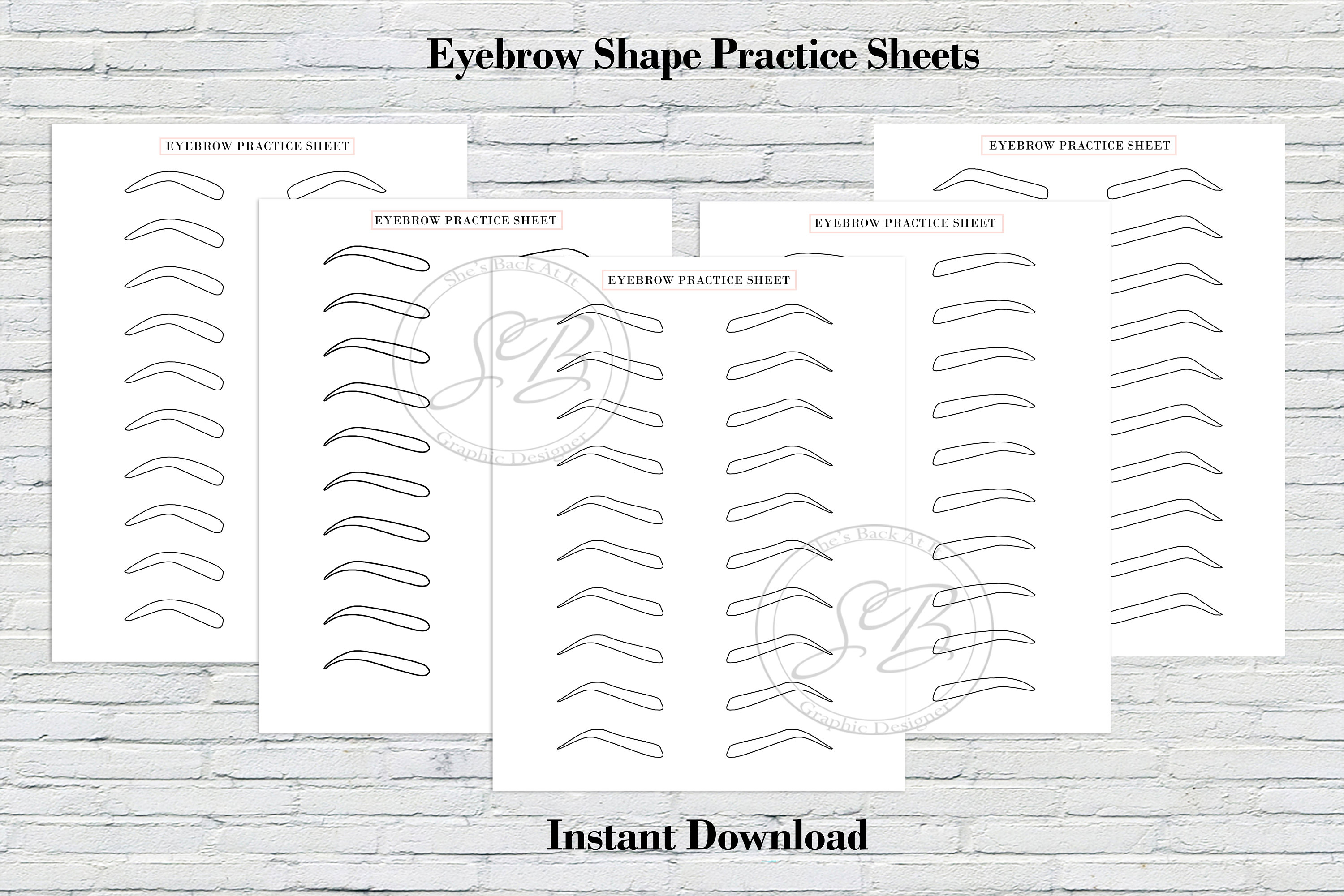Eyebrow Practice Sheets Eyebrow Shaping Practice Etsy UK