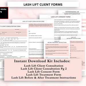 Lash Lift Client Forms, Lash Lift Consent Form, Editable Lash Lift ...