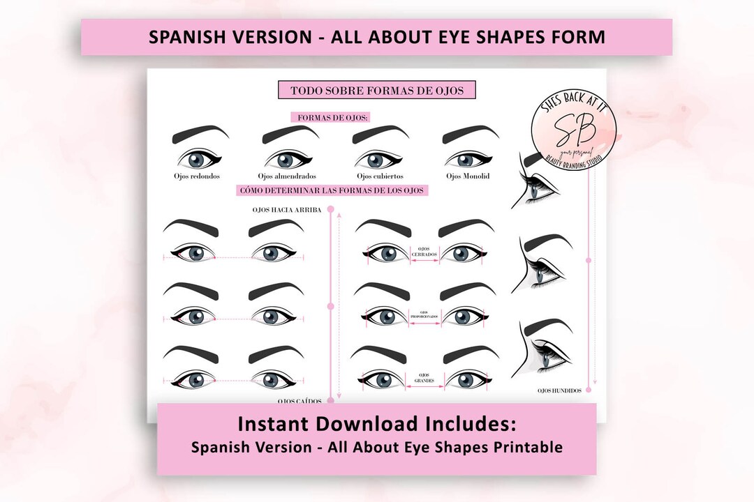 Spanish Eyelash Extension Eye Shape Guide, Spanish Lash Extension Guide