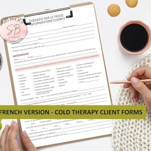 フランスのコールドセラピー治療同意書、フランスのアイスセラピー同意書、フランスのスカルプトアイスクライアントフォーム、フランスのエステティシャンフォーム