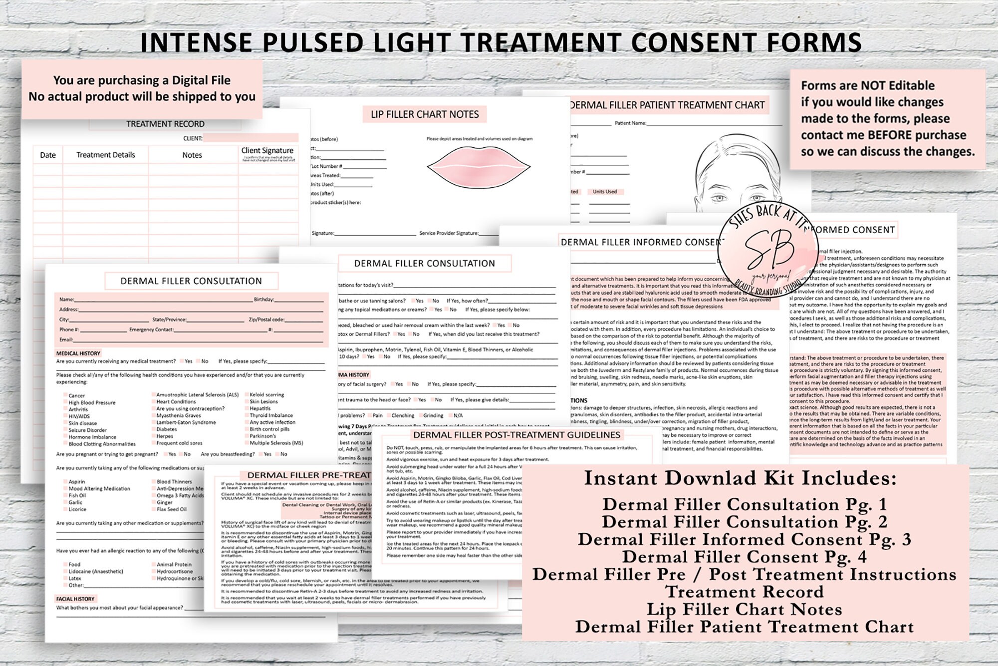 Dermal Filler Consent Form Injectables Consent Forms Dermal | Etsy