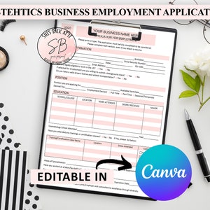 Job Application, Employee Application, Application for Employment, Employment Application,  Salon Employment Application, Spa Employment