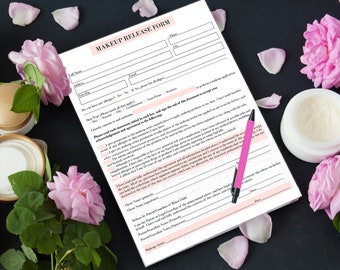 Makeup Release Form, Makeup Artist Consent Form, Makeup Form, Esthetician Consent Form, Client Information Form, Makeup Consent Form, Makeup