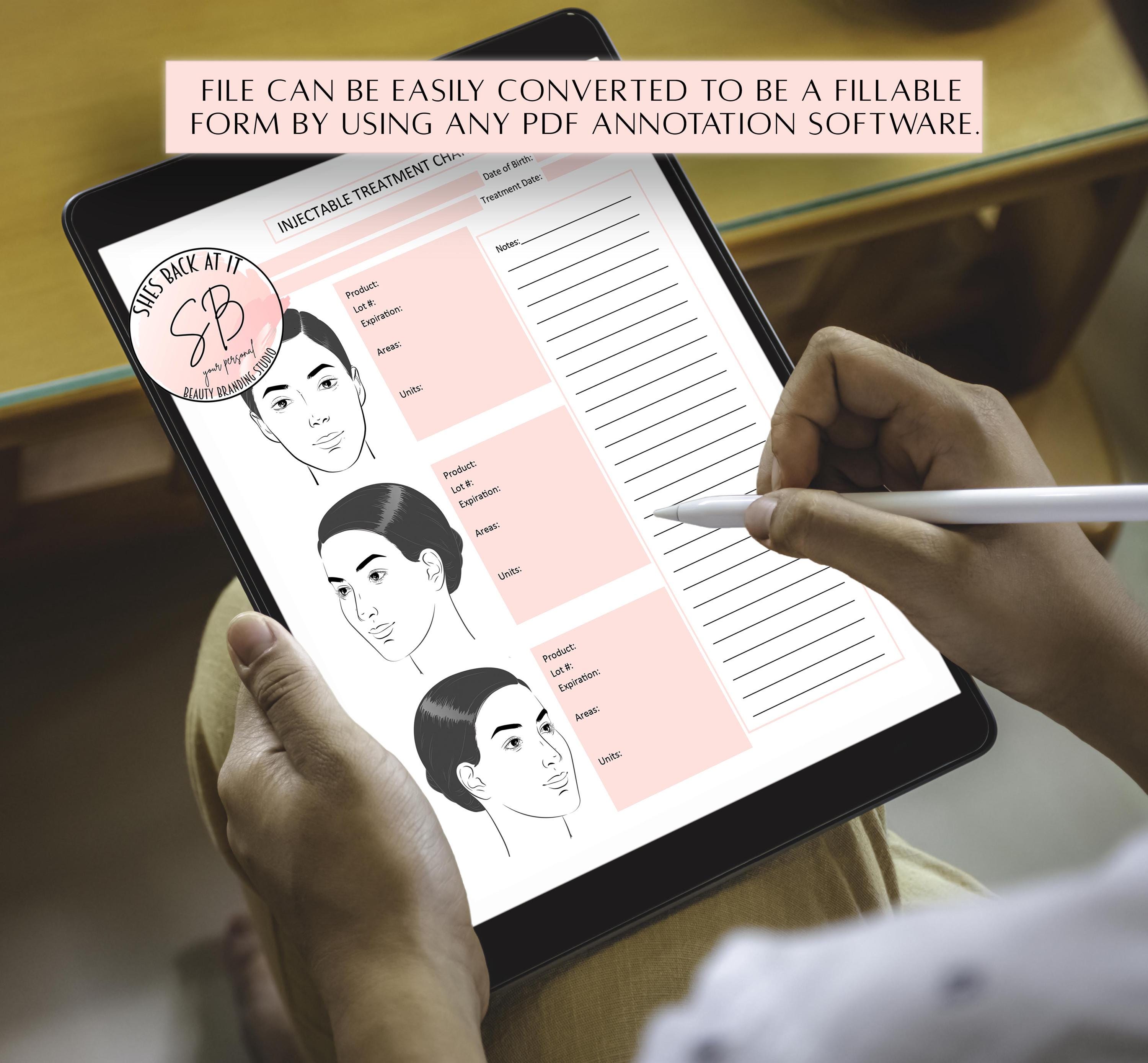 Charting Injector Face Injectable Treatment Chart Template, Botox Treatment Record, Cosmetic ...