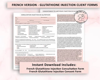 consent form for glutathione injection French Glutathione Injection Consent Forms, Glutathion Shot Informed  Consent, French Glutathione Consent Form, French Injection Form