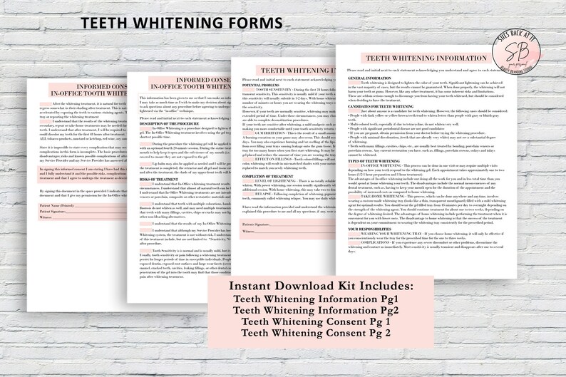 Teeth Whitening Client Forms Teeth Whitening Consent Form ...