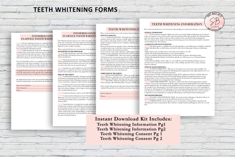 Teeth Whitening Client Forms Teeth Whitening Consent Form ...