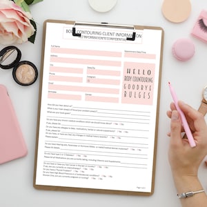 Body Contouring Client Forms, Body Contouring Consent Form, Esthetician Consent Forms, Client Release Form, Body Sculpting Client Forms