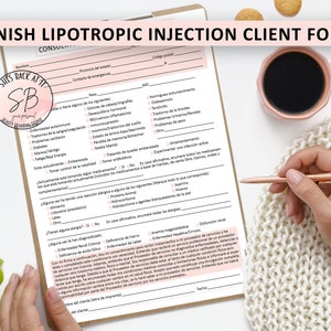 Spanish Lipotropic Consent Forms, Lipo Mino Shot Consent, Spanish Lipotropic Consent Form, Lipo Injection Informed Consent, Spanish Forms
