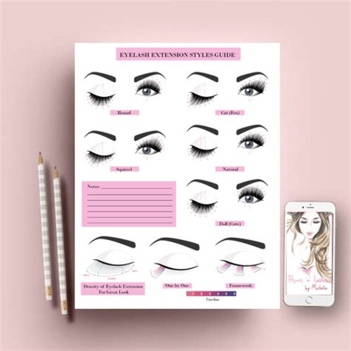 Eyelash Extension Guide Lash Extension Guide Printable - Etsy Australia