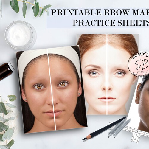 Eyebrow Mapping Practice Sheets Microblading Pattern - Etsy