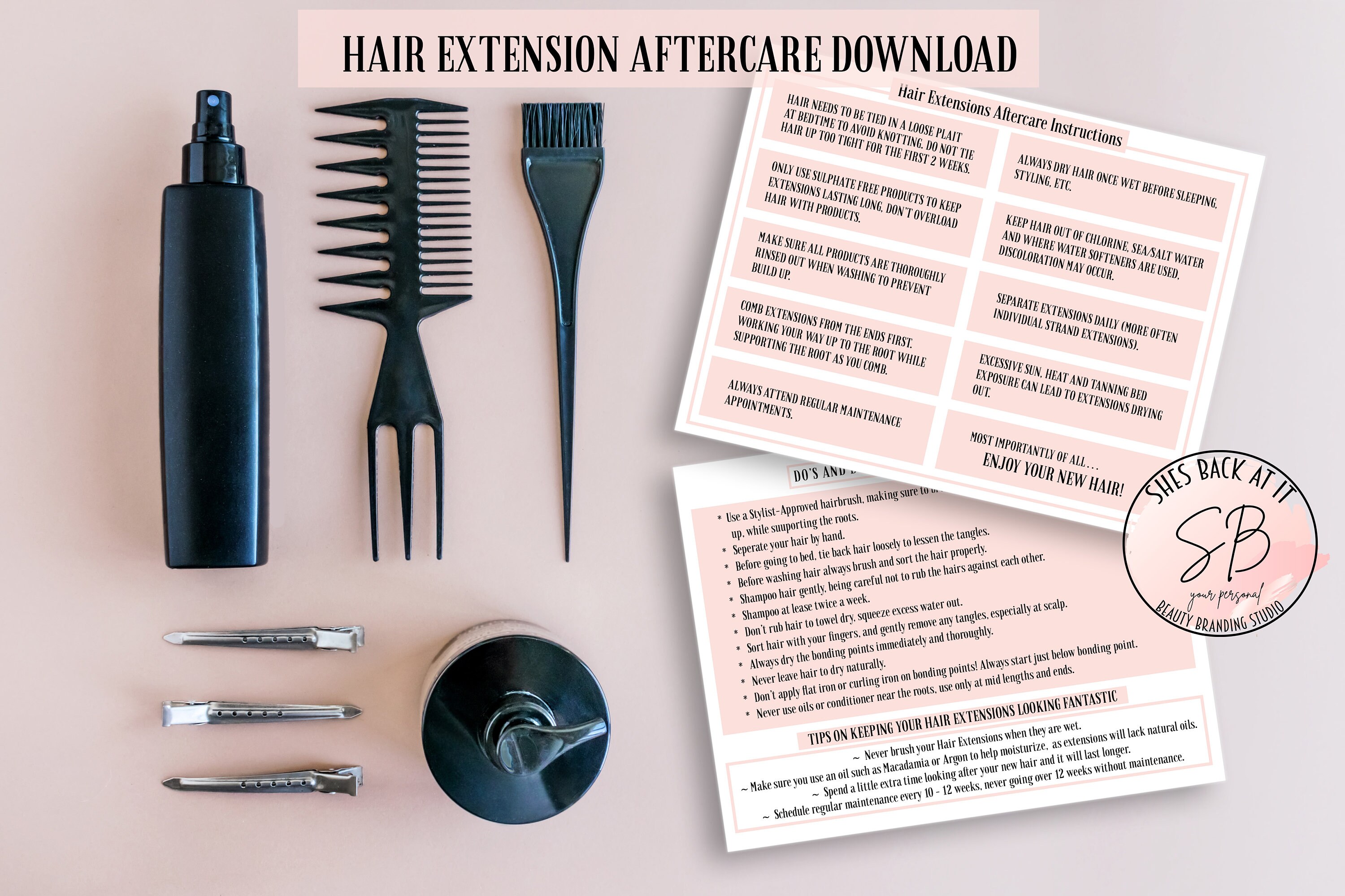 Hair Extensions After Care Instructions Postcard Hair Etsy
