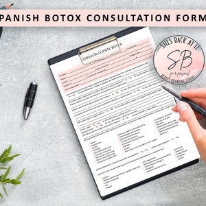 Spanische Botox-Einverständniserklärung, Botox-Einverständniserklärung, Botox-Vorbehandlungs-Formular, Botox-Nachsorge, Spanische Botulinum-Toxin-klienten-Formulare
