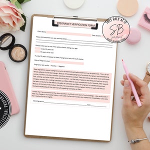 Pregnancy Verification Form,  Injector Form, Esthetician Form, Pregnancy Test Form, Esthetician Pregnancy Form