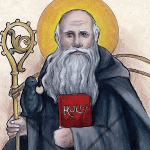 Heiliger Benedikt von Nursia Kunstdruck