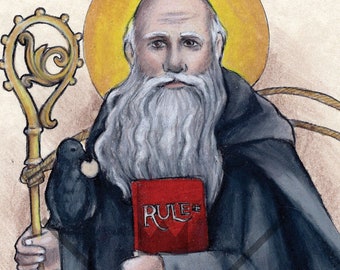 Sint-Benedictus van Nursia Art Print