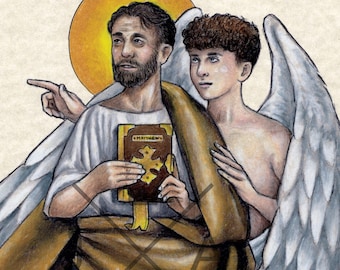 Konsttryck av aposteln Sankt Matteus