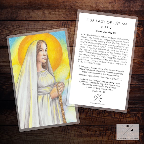 Our Lady of Fatima Prayer Card | Etsy