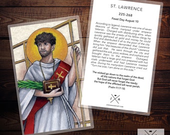 Saint Lawrence Prayer Card