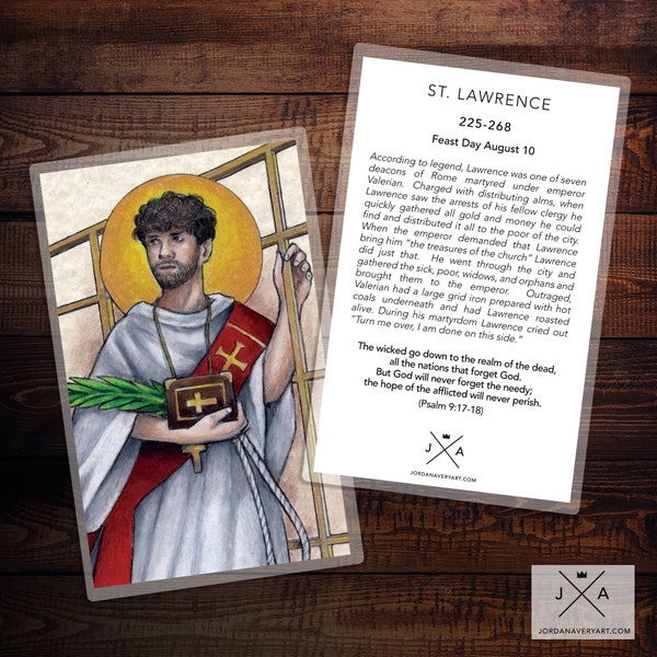 Saint Lawrence Prayer Card