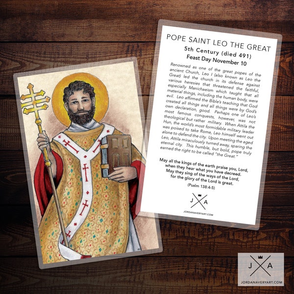 Pope Saint Leo the Great Prayer Card