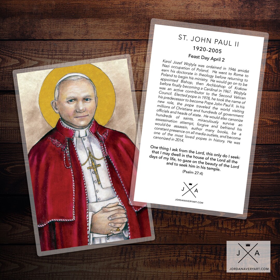 Saint John Paul II Prayer Card - Etsy